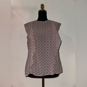 Worthington Black and Red Geometric Blouse